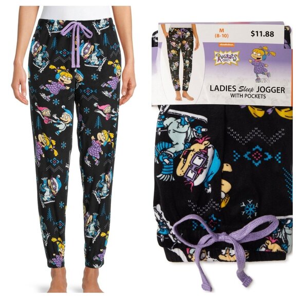 Rugrats Women's Plush Sleep Drawstring Multicolored Soft Joggers SZ Small - Picture 1 of 5